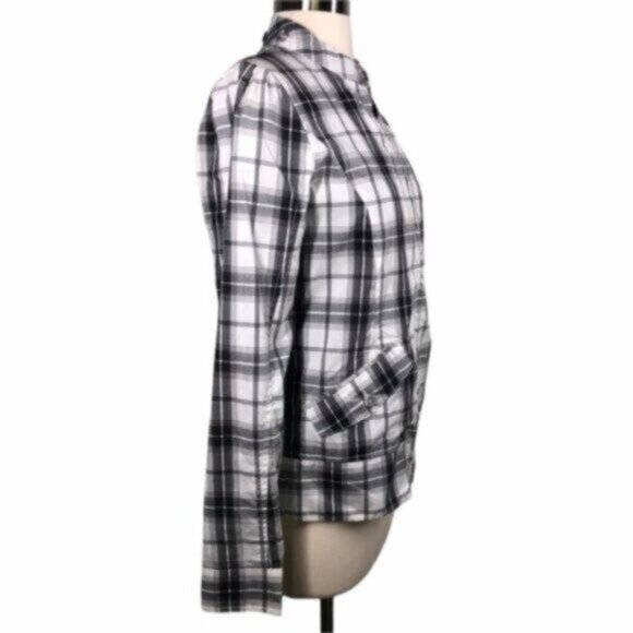 NWT WESC Black & White Long Sleeves Plaid Pattern Bomber Jacket Size Small - Picture 4 of 11